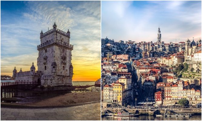 lisboa e porto, portugal